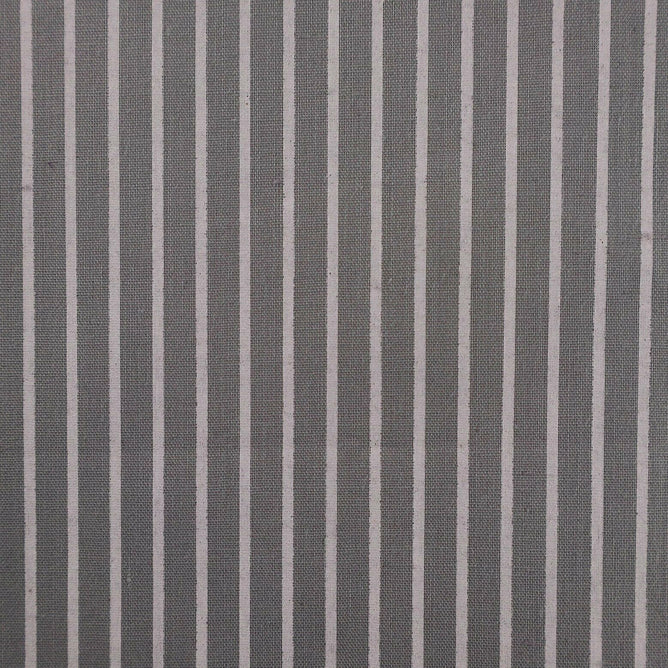 Ticking Stripes Grey Shabby Chic Polycotton Floral Fabric