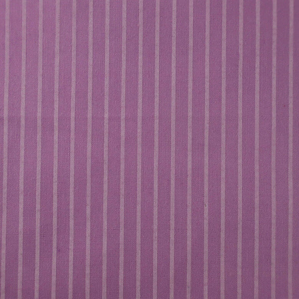 Ticking Stripes Lavender Shabby Chic Polycotton Floral Fabric