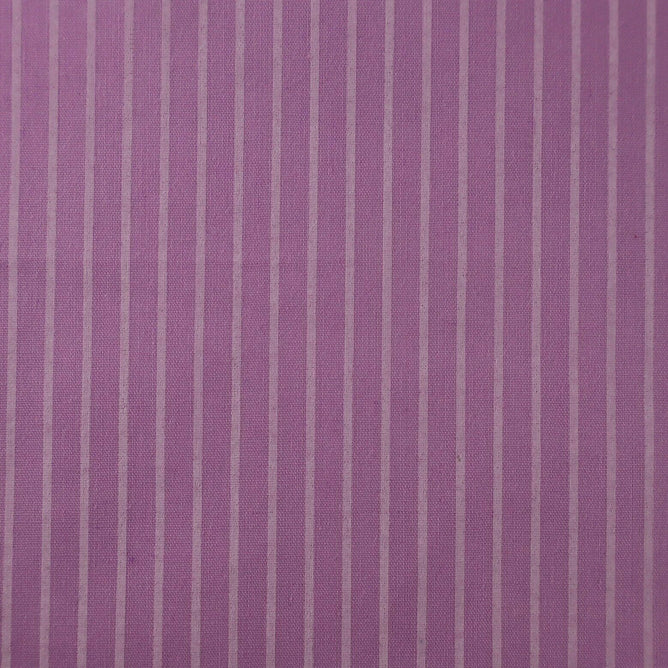 Ticking Stripes Lavender Shabby Chic Polycotton Floral Fabric