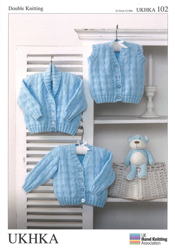 Double Knitting Pattern Cardigans Waistcoat 0 To 1 years 31-51 cm 12-20 inches - Hobby & Crafts