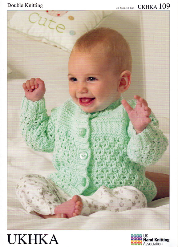 Double Knitting Pattern Cardigans 0 To 1 years 31-51 cm 12-20 inches - Hobby & Crafts