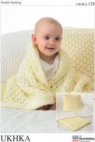 Double Knitting Pattern Blankets Cushion Baby Wool Yarn - Hobby & Crafts