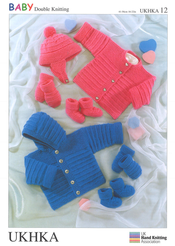 Double Knitting Pattern Jacket Hat Mittens Bootees 0 To 2 years 41-56 cm 16-22 inches - Hobby & Crafts