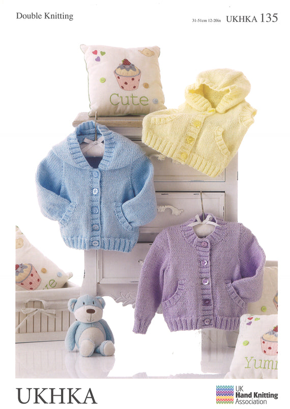 Double Knitting Pattern Jackets Waistcoat 0 To 1 years 31-51 cm 12-20 inches - Hobby & Crafts