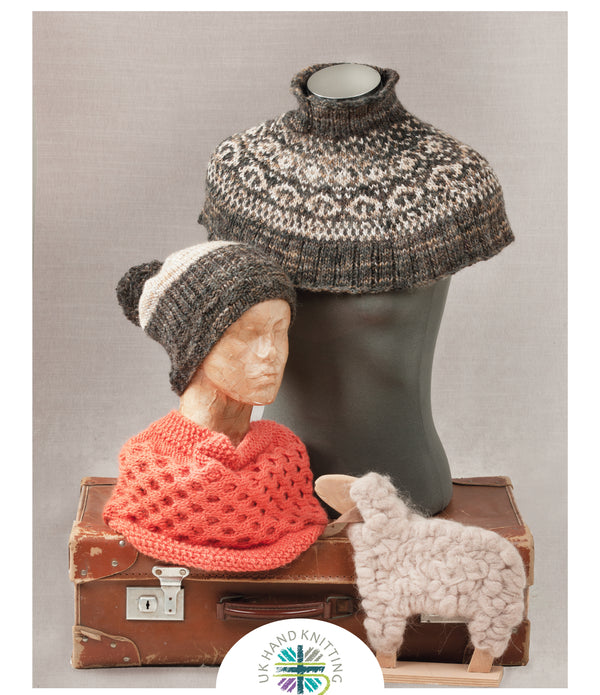 Chunky Knitting Pattern Woolen Woman Mini Poncho Bobble Hat - Hobby & Crafts