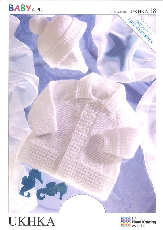 4 Ply Knitting Pattern Matinee Coat Helmet 0 To 1 Years 31-51 cm 12-22 inches - Hobby & Crafts