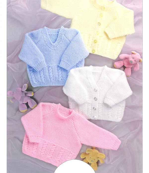 Double Knitting Pattern Sweater Cardigan 0 To 6 years 41-66 cm 16-26 inches - Hobby & Crafts