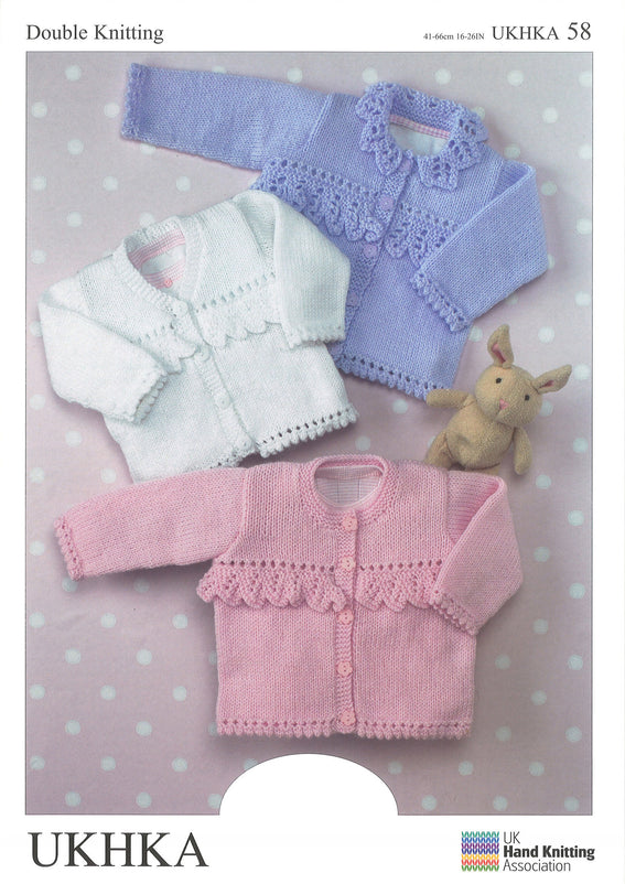 3 X Double Knitting Pattern Cardigans 0 To 6 years 41-66 cm 16-26 inches - Hobby & Crafts