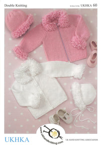 Double Knitting Pattern Cardigans Hat Bonnet 3 months To 6 years 46-66 cm 18-26 inches - Hobby & Crafts