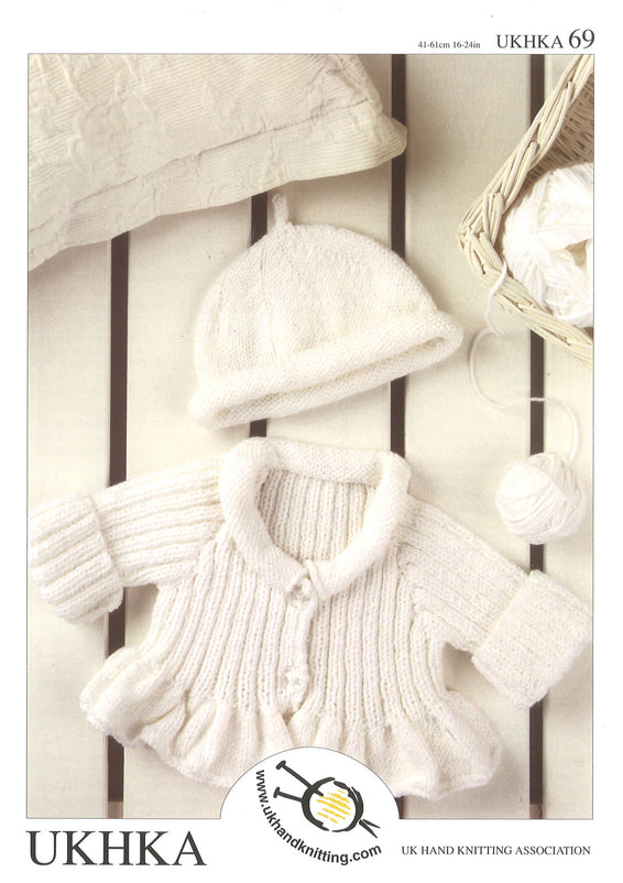 Double Knitting Pattern Ribbed Cardigan Hat 0 to 4 Years 41-61 cm 16- 24 inches - Hobby & Crafts