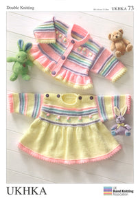 Double Knitting Pattern Dress Cardigans 0 To 4 years 30.5-61 cm 12-24 inches - Hobby & Crafts