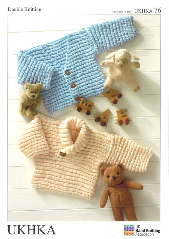 Double Knitting Pattern Sweater Cardigans 0 To 4 years 30.5-61 cm 12-24 inches - Hobby & Crafts