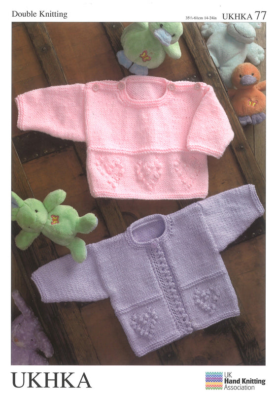 Double Knitting Pattern Sweater Cardigans 0 To 4 years 35.5-61 cm 14-24 inches - Hobby & Crafts