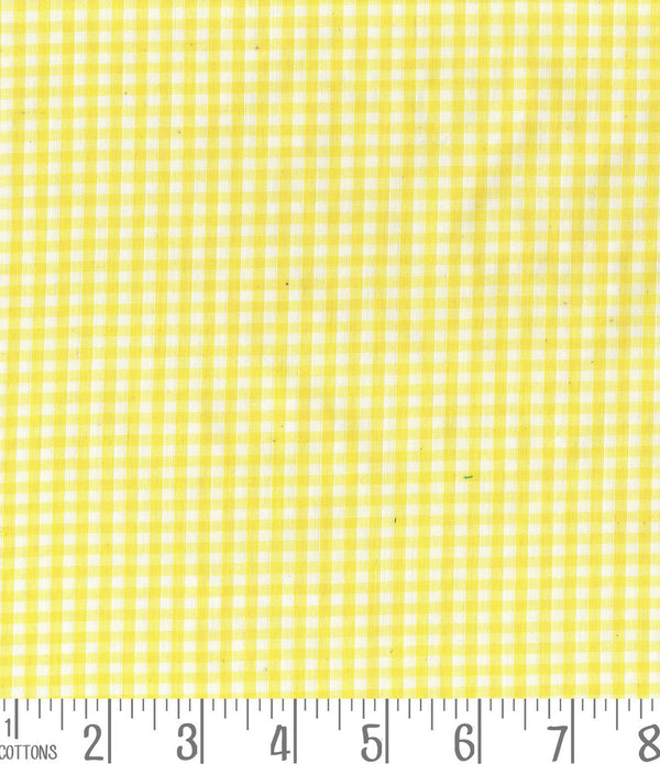 Yellow Gingham Polycotton 1/8