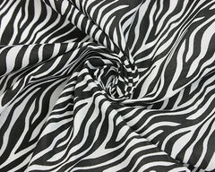 Zebra Print White Polycotton Children Fabric