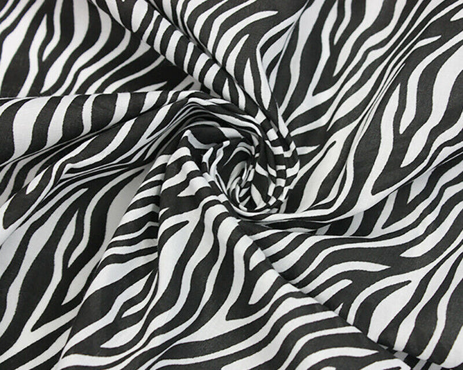 Zebra Print White Polycotton Children Fabric