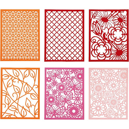 A5 x 24 Assorted Colour Different Design Lace Patterns Cardboard Sheets Pad 200g - Home - Crafts