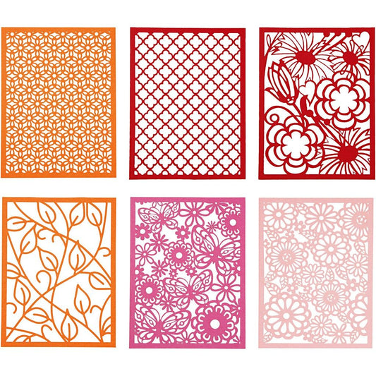 A5 x 24 Assorted Colour Different Design Lace Patterns Cardboard Sheets Pad 200g - Home - Crafts