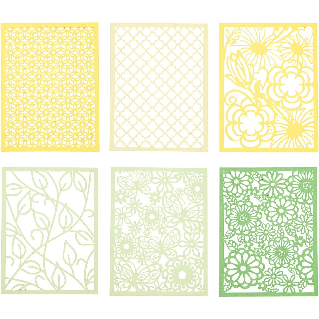 A5 x 24 Assorted Colour Different Design Lace Patterns Cardboard Sheets Pad 200g - Home - Crafts