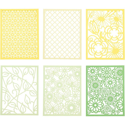A5 x 24 Assorted Colour Different Design Lace Patterns Cardboard Sheets Pad 200g - Home - Crafts