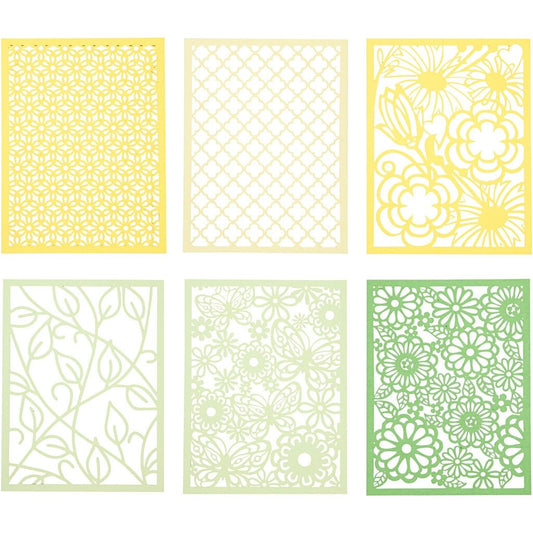 A5 x 24 Assorted Colour Different Design Lace Patterns Cardboard Sheets Pad 200g - Home - Crafts