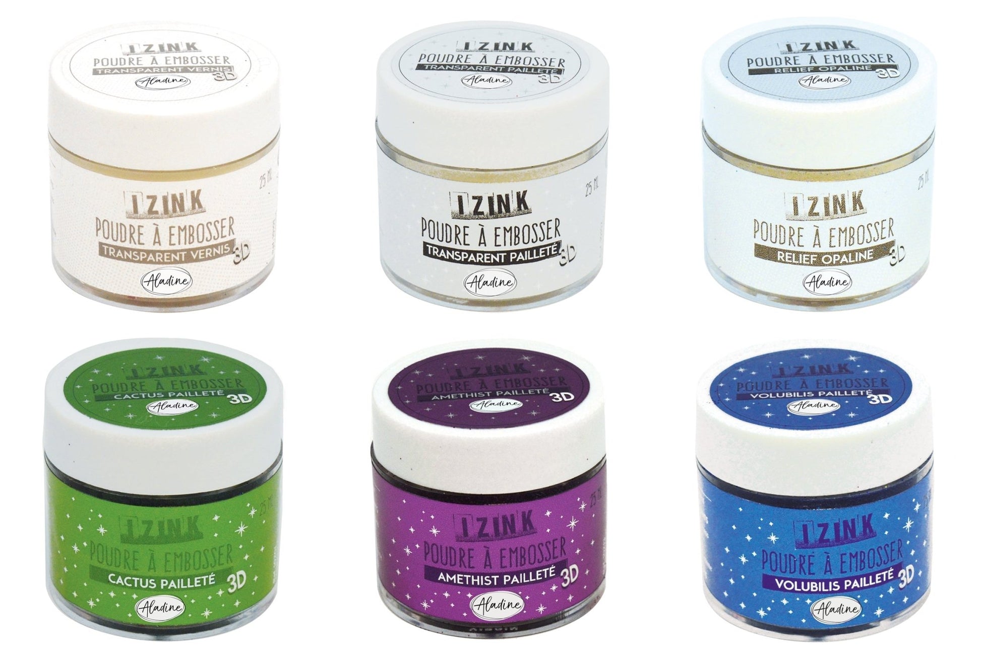 Aladine 3D Assorted Colour Izink Embossing Powder Scrapbooking Paper Crafts 25ml - Home - Crafts