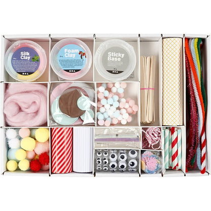 All-in-One Candy Creative Box : Foam Clay, Silk Clay, Pom-Poms & Fun Materials for Imaginative Projects