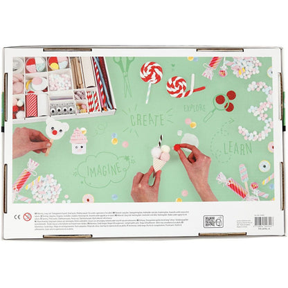 All-in-One Candy Creative Box : Foam Clay, Silk Clay, Pom-Poms & Fun Materials for Imaginative Projects
