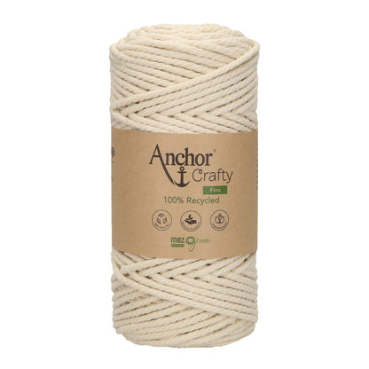Anchor 3mm 250g 100% Recycled Soft 3-Ply Twisted Eco-Friendly Yarn - Knitting Crocheting Crafts - Various Colours