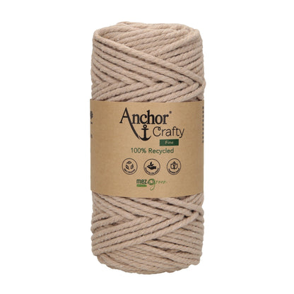 Anchor 3mm 250g 100% Recycled Soft 3-Ply Twisted Eco-Friendly Yarn - Knitting Crocheting Crafts - Various Colours
