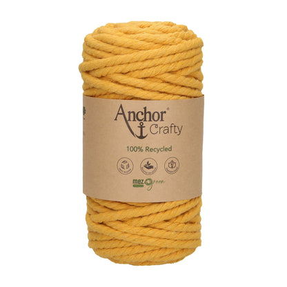 Anchor 5mm 250g 100% Recycled Soft 3-Ply Twisted Eco-Friendly Yarn - Knitting Crocheting Crafts - Various Colours
