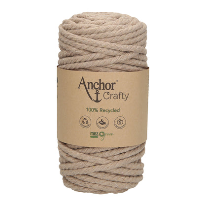 Anchor 5mm 250g 100% Recycled Soft 3-Ply Twisted Eco-Friendly Yarn - Knitting Crocheting Crafts - Various Colours