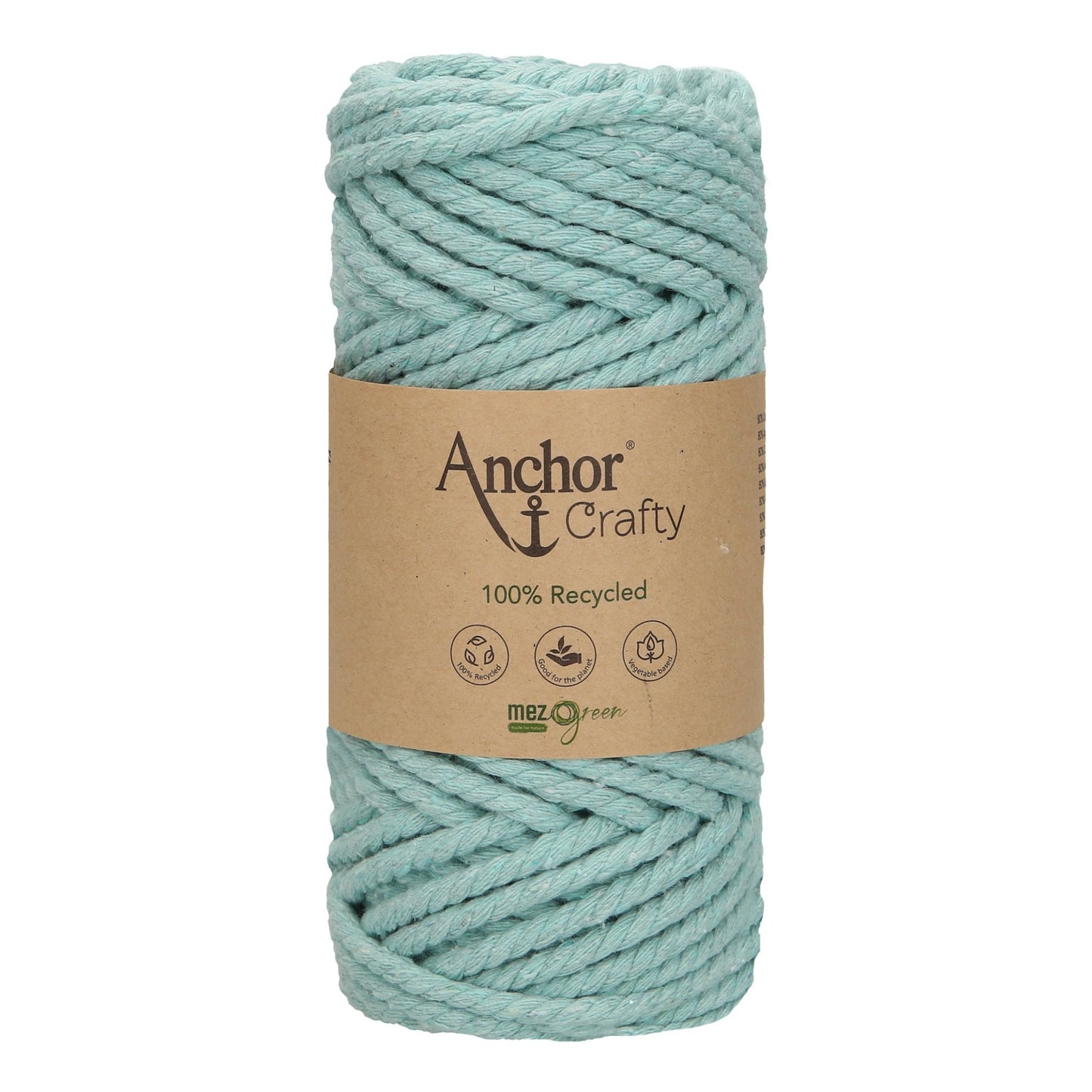 Anchor 5mm 250g 100% Recycled Soft 3-Ply Twisted Eco-Friendly Yarn - Knitting Crocheting Crafts - Various Colours