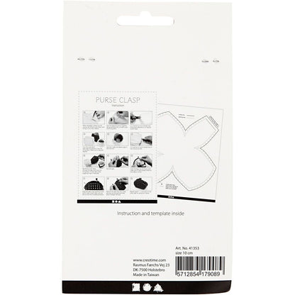 Antique Silver Metallic Curved Purse Clasp Kit With Sewing Holes Bag Accessories - Home - Crafts