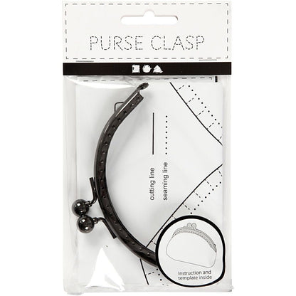 Antique Silver Metallic Curved Purse Clasp Kit With Sewing Holes Bag Accessories - Home - Crafts