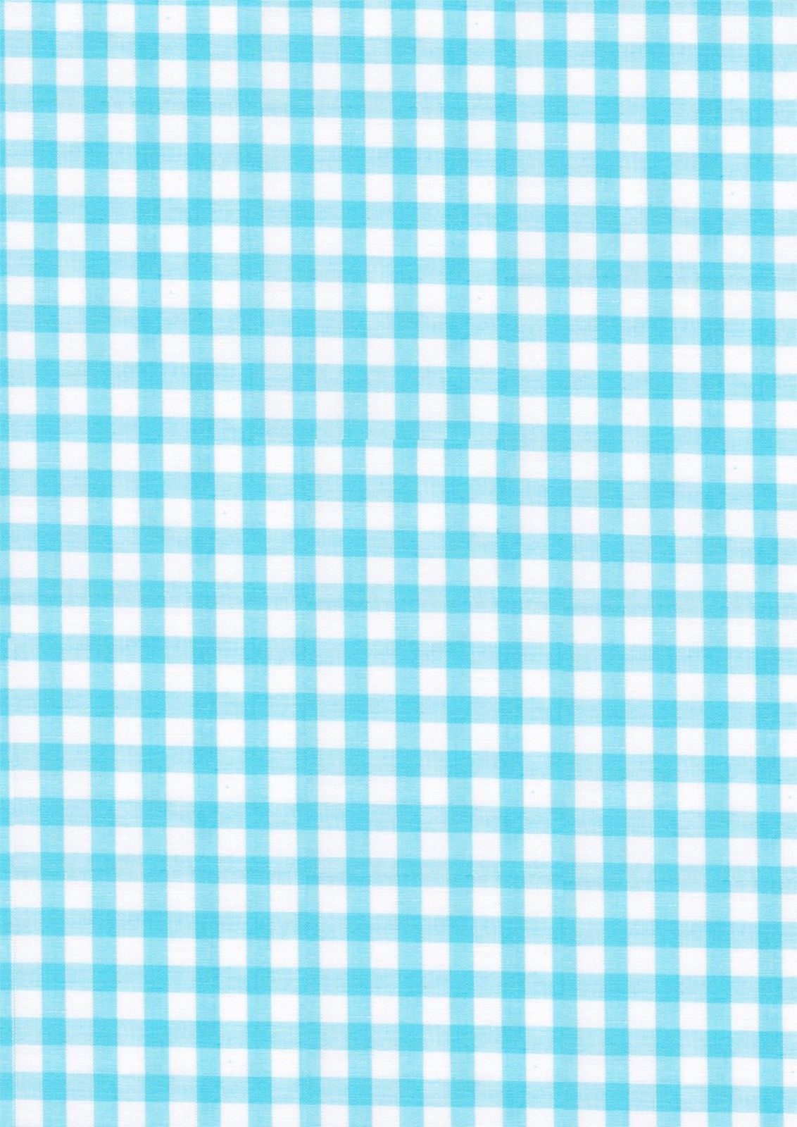 Aqua Gingham Polycotton 1/4" Checked Fabric Select Size 112cm Wide - Home - Crafts