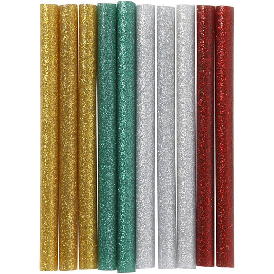 Assorted Clours Glue Gun Sticks D: 7mm L: 10 cm Glitter Decorative Craft Designs