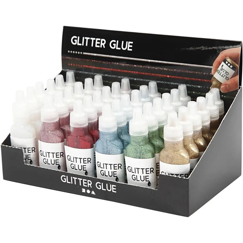 Assorted Colours Glitter Glue 36x25ml Office Supplies Decorations Crafts Designs