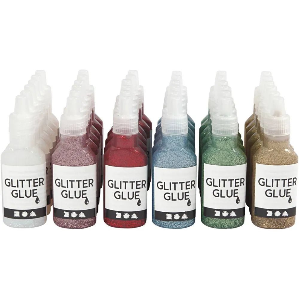 Assorted Colours Glitter Glue 36x25ml Office Supplies Decorations Crafts Designs