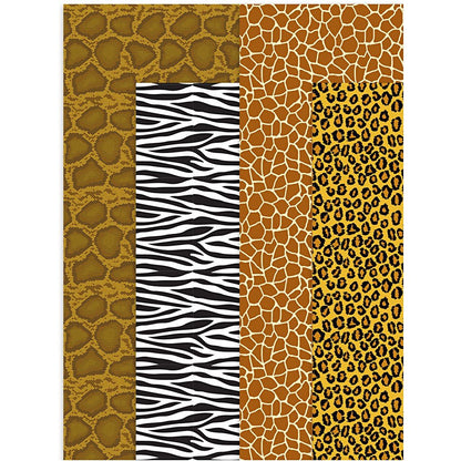 Assorted Sheets of Semi - Transparent Decoupage Papers - 4 Designs - Animal Prints - Home - Crafts