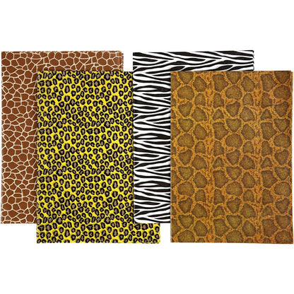 Assorted Sheets of Semi - Transparent Decoupage Papers - 4 Designs - Animal Prints - Home - Crafts