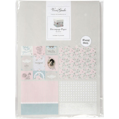 Assorted Sheets of Semi - Transparent Decoupage Papers - 4 Designs - Skagen - Home - Crafts