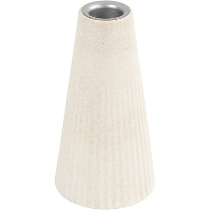 Bamboo Wood Candle Metal Holder With Pleated Pattern Home Decorations Crafts H: 13 cm D: 7 cm - Home - Crafts