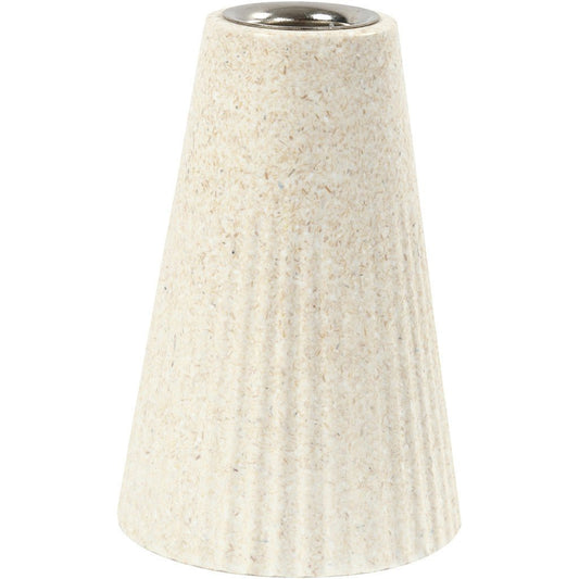 Bamboo Wood Candle Metal Holder With Pleated Pattern Home Decorations Crafts H: 13 cm D: 7 cm - Home - Crafts