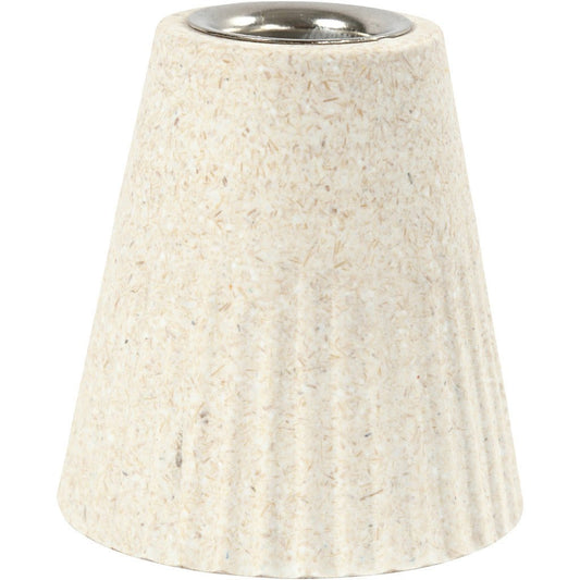 Bamboo Wood Candle Metal Holder With Pleated Pattern Home Decorations Crafts H: 7 cm D: 6.8 cm - Home - Crafts