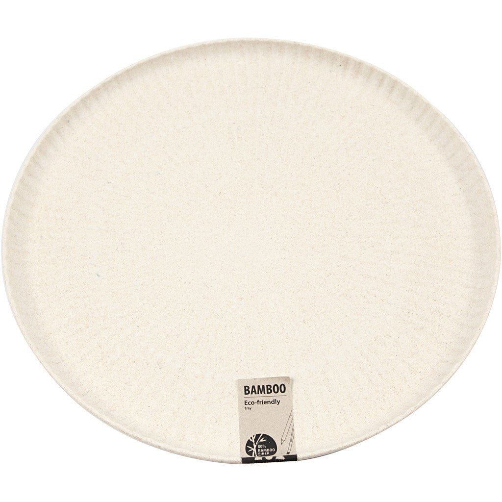 Bamboo Wood Fiber Circular Serving Tray Tableware Decoration Crafts D: 30cm - Home - Crafts
