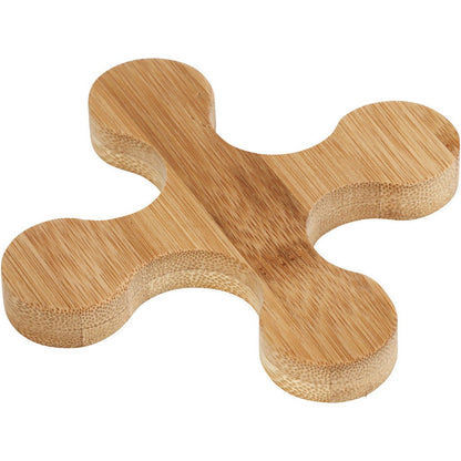 Bamboo Wood Propeller Shaped Trivet Tableware Decoration Crafts L: 12cm W: 12cm - Home - Crafts
