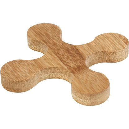 Bamboo Wood Propeller Shaped Trivet Tableware Decoration Crafts L: 12cm W: 12cm - Home - Crafts