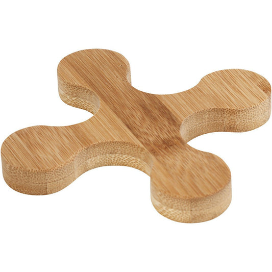 Bamboo Wood Propeller Shaped Trivet Tableware Decoration Crafts L: 12cm W: 12cm - Home - Crafts