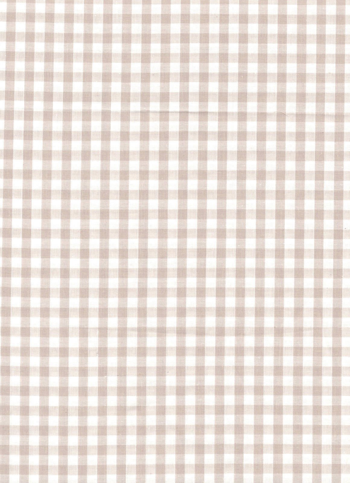 Beige Gingham Polycotton 1/4" Checked Fabric Select Size 112cm Wide - Home - Crafts